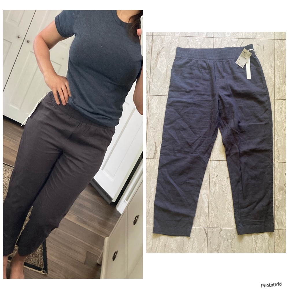 Grey Linen Blend Pants
